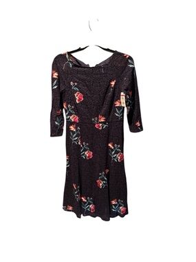 Eliza J Floral Print A-line Midi Dress in Navy Size 4 NWOT Flawed